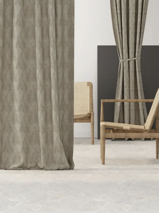 Taupe jacquard curtain